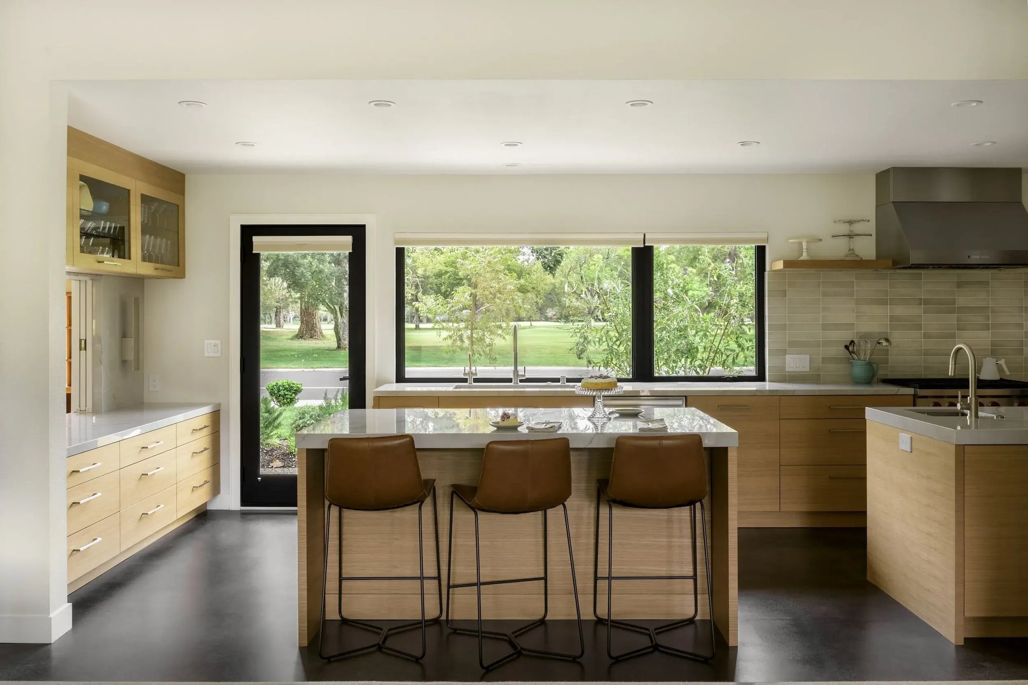 Remodeled Kitchen Two Islands Large Windows