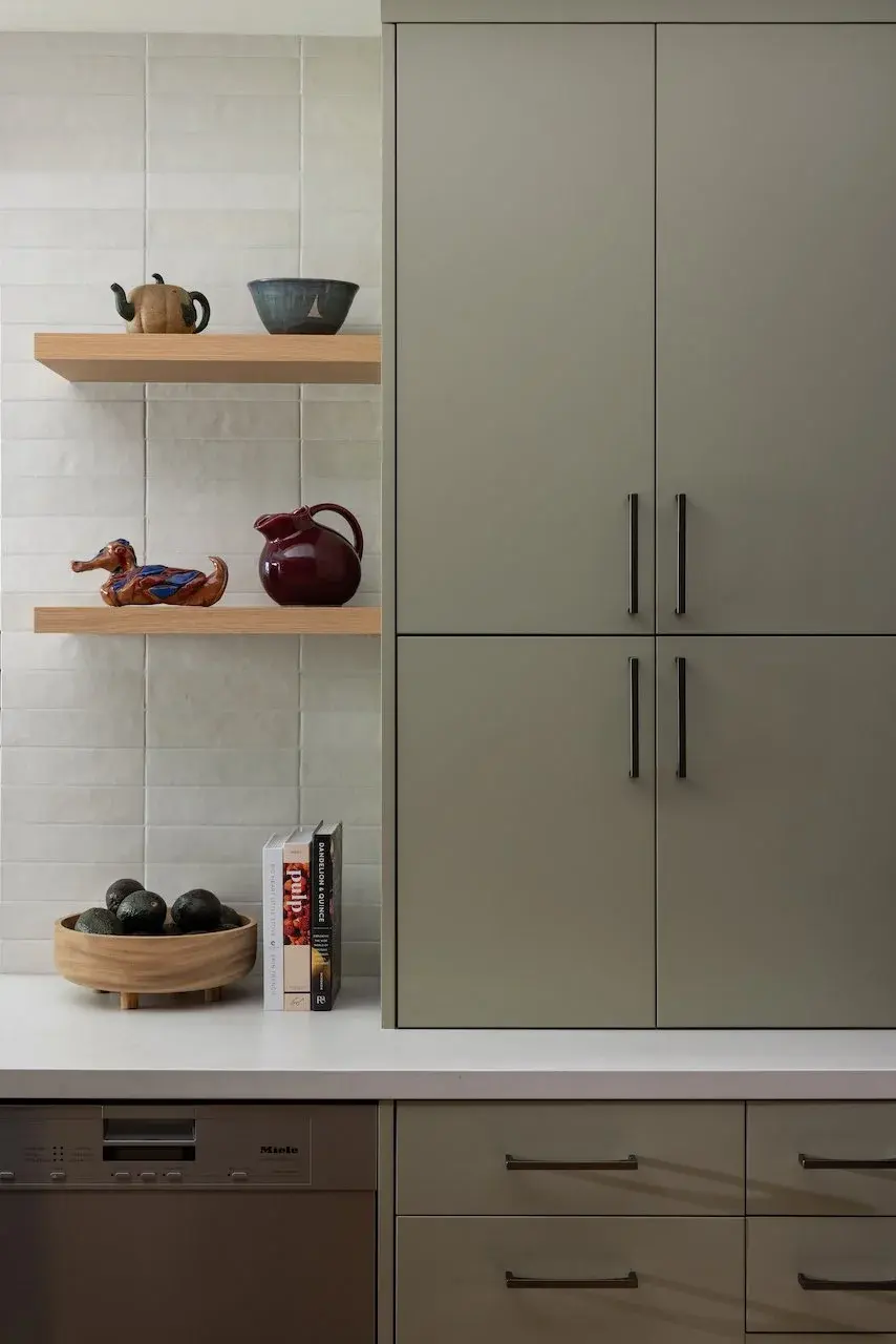 Hidden+Appliance+Garage+in+Sage+Green+Kitchen+Cabinetry